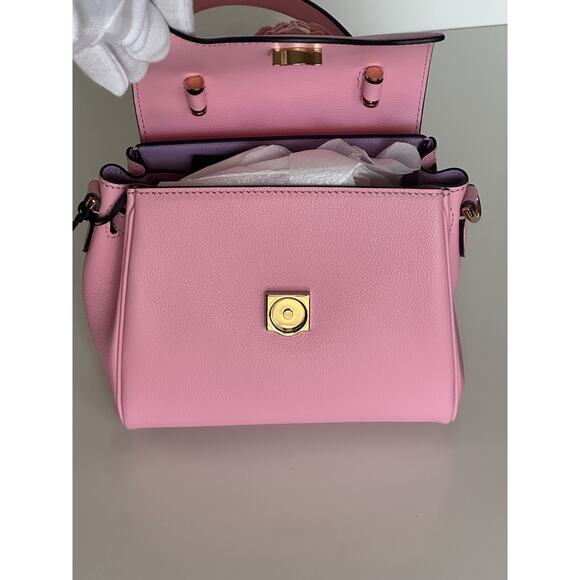 NWT $2125 Versace Top Handle Leather Pink Small Shoulder Bag DBFI040 Italy - Picture 14 of 16